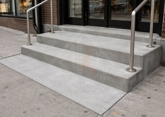 Concrete sidewalk curb repair restoring damaged curb edge in NYC