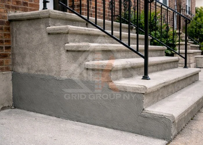 Full sidewalk replacement project meeting NYC DOT standards