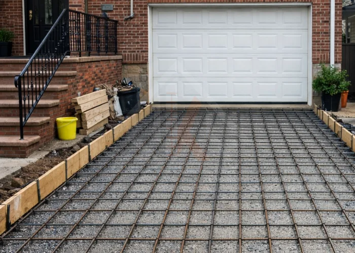 Concrete sidewalk repair fixing cracks and uneven surface