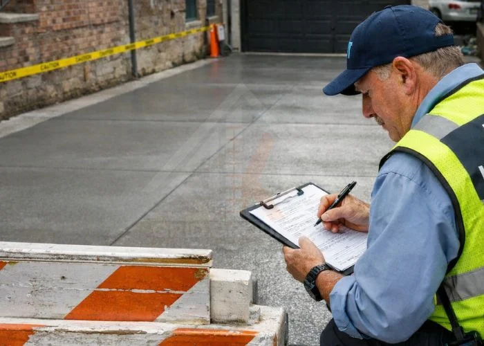 NYC DOT sidewalk violation removal with newly poured concrete sidewalk