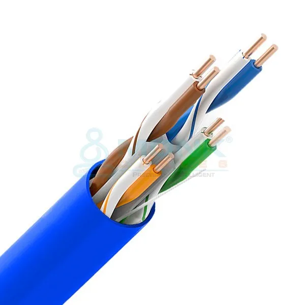 ETL Blue Riser (CMR) Cat6 1000ft UTP Solid Pure Bare Copper 4 Pair, 550MHz, 23AWG Cable