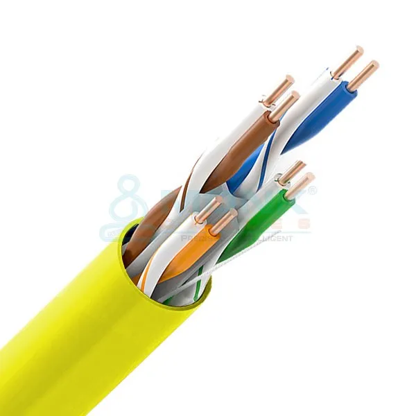 ETL Yellow Riser Cat6 1000ft (CMR) UTP Solid Pure Bare Copper 4 Pair, 550MHz, 23AWG Cable