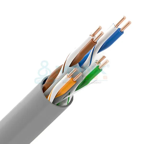 ETL Gray Riser-Rated Cat6 1000ft 23AWG 8C PVC Jacket UTP Solid Bare Copper 550MHz 