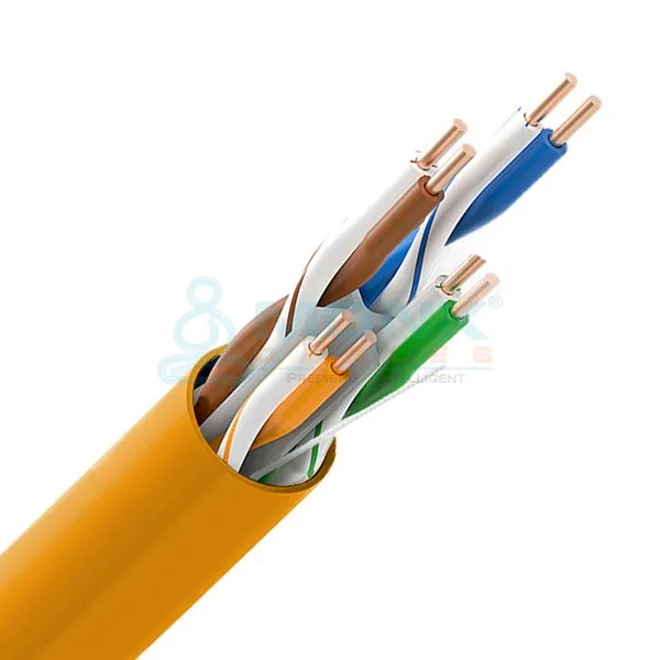 ETL Orange Riser Cat6 1000ft (CMR) UTP Solid Pure Bare Copper 4 Pair, 550MHz, 23AWG Cable