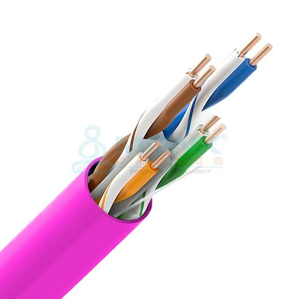 ETL Pink Riser Cat6 1000ft (CMR) UTP Solid Pure Bare Copper 4 Pair, 550MHz, 23AWG Cable