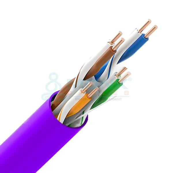ETL Purple Riser Cat6 1000ft (CMR) UTP Solid Pure Bare Copper 4 Pair, 550MHz, 23AWG Cable