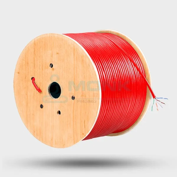 ETL-Listed Red Riser Cat6a 1000ft UTP, 23AWG, 8-C, 750 MHz, Solid Bare Copper Ethernet Cable