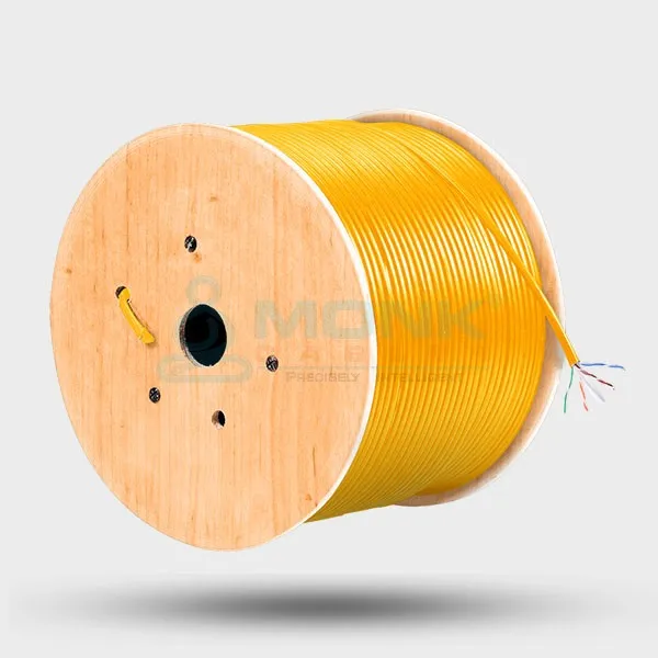 ETL-Listed Orange Riser Cat6a 1000ft UTP, 23AWG, 8-C, 750 MHz, Solid Bare Copper Ethernet Cable