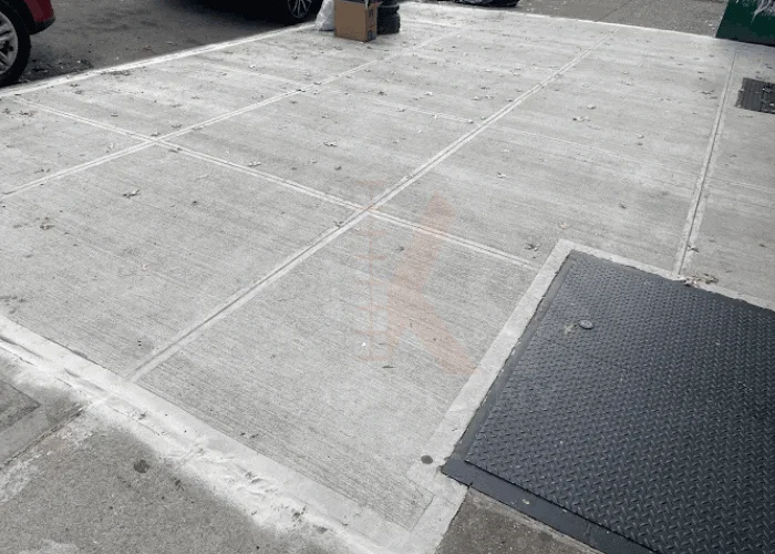 New concrete sidewalk installation completed by professional contractors